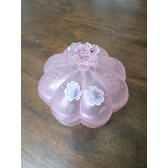Shelley Fenton Signed Covered Candy Dish Pink Chiffon Spring Splendor Limited Ed - Picture 3 of 16